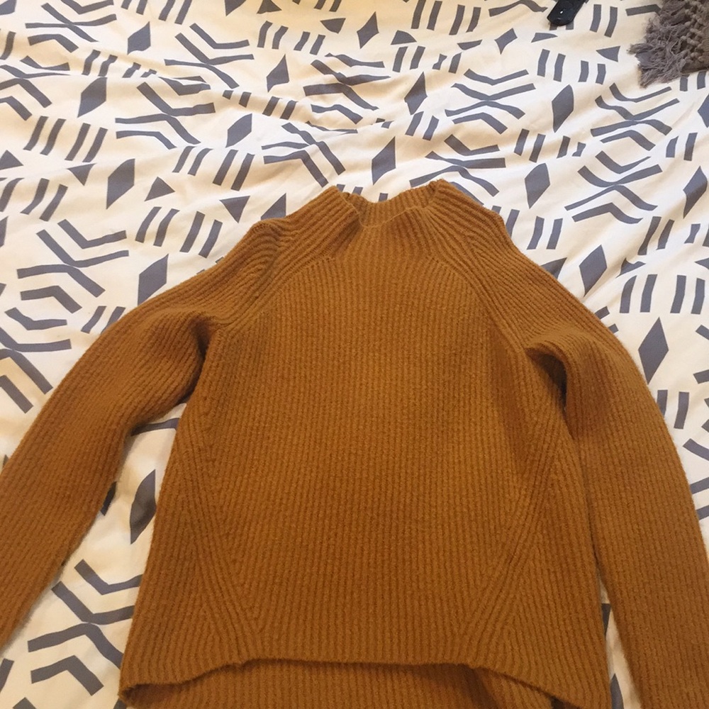 Mustard ribbed wool sweater from Madewell